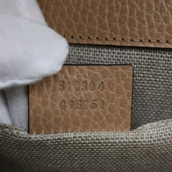 Gucci  Interlocking GG Small Dollar Calfskin Leather Crossbody Bag Beige - Picture 16 of 16